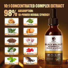 Lukaree Wormwood drops pour showcasing fast-acting liposomal formula.