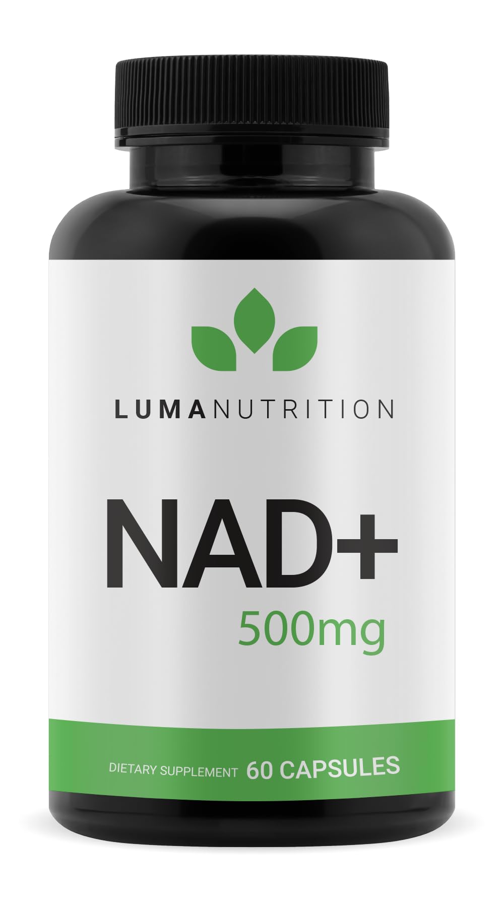 Luma NAD+ 1000mg bottle front shows premium energy support in action.
