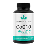 Luma Nutrition CoQ10 softgel bottle shown for daily heart support
