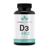 Luma Nutrition D3+K2 softgel closeup for bone and heart support.