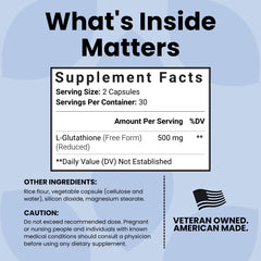 Luma Nutrition Glutathione label front emphasizes form and brand