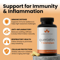 Luma Nutrition Quercetin 500mg capsules ready for daily dosing.