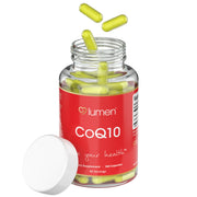 Lumen Naturals CoQ10 for Women bottle label showing 600 mg per serving.