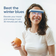 Luminette 3 wearable design enabling discreet light therapy while you move.