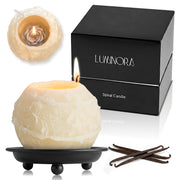 INTERGAZE LUMINORA spiral candle burn view enhances centerpiece ambiance