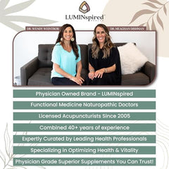 LUMINSPIRED HEALTH serving size capsules arranged for daily use