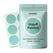 Lumzist Unpuff Patch applied to the eye area for a quick, refreshing daily routine.
