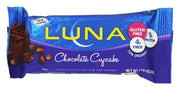 LUNA BAR Chocolate Cupcake packaging, 30-count display for on-the-go snacking