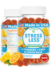 Lunakai calm gummies bottle shown for daily stress support.
