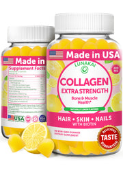 Lunakai Collagen Gummies bottle showing convenient daily beauty support for hair, skin, and nails