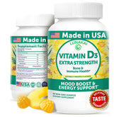 Lunakai Vitamin D3 Gummies bottle with pineapple flavor for daily immune support.