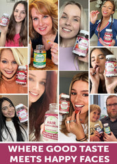Lunakai hair gummies dispense pour demonstrates simple dosing for consistent daily intake.
