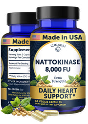 Lunakai nattokinase bottle with 60 capsules for daily heart support