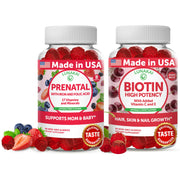 Lunakai prenatal biotin gummies bottle showing 30-day supply for mom's routine