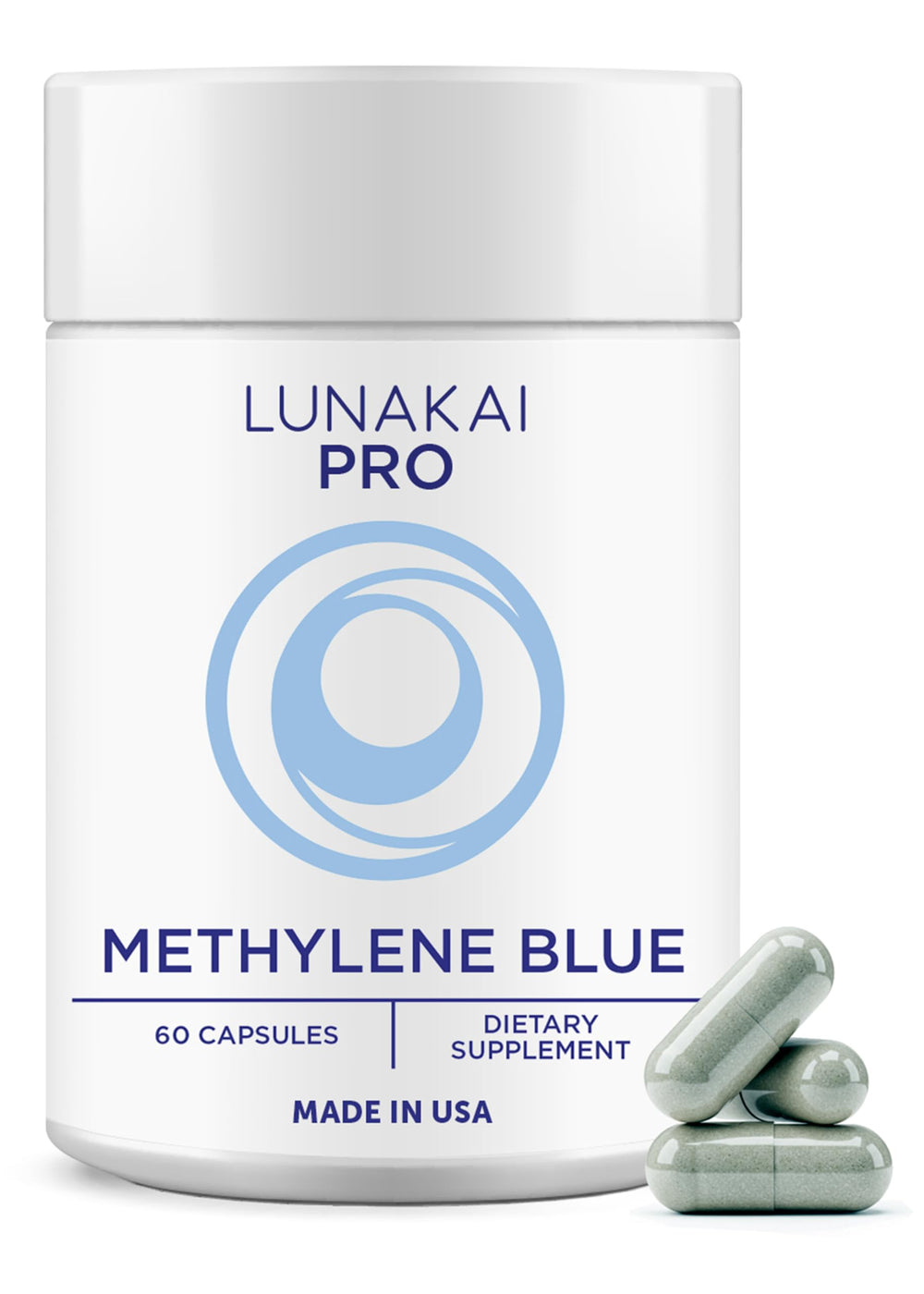Lunakai Pro USA-made bottle front for daily focus support.