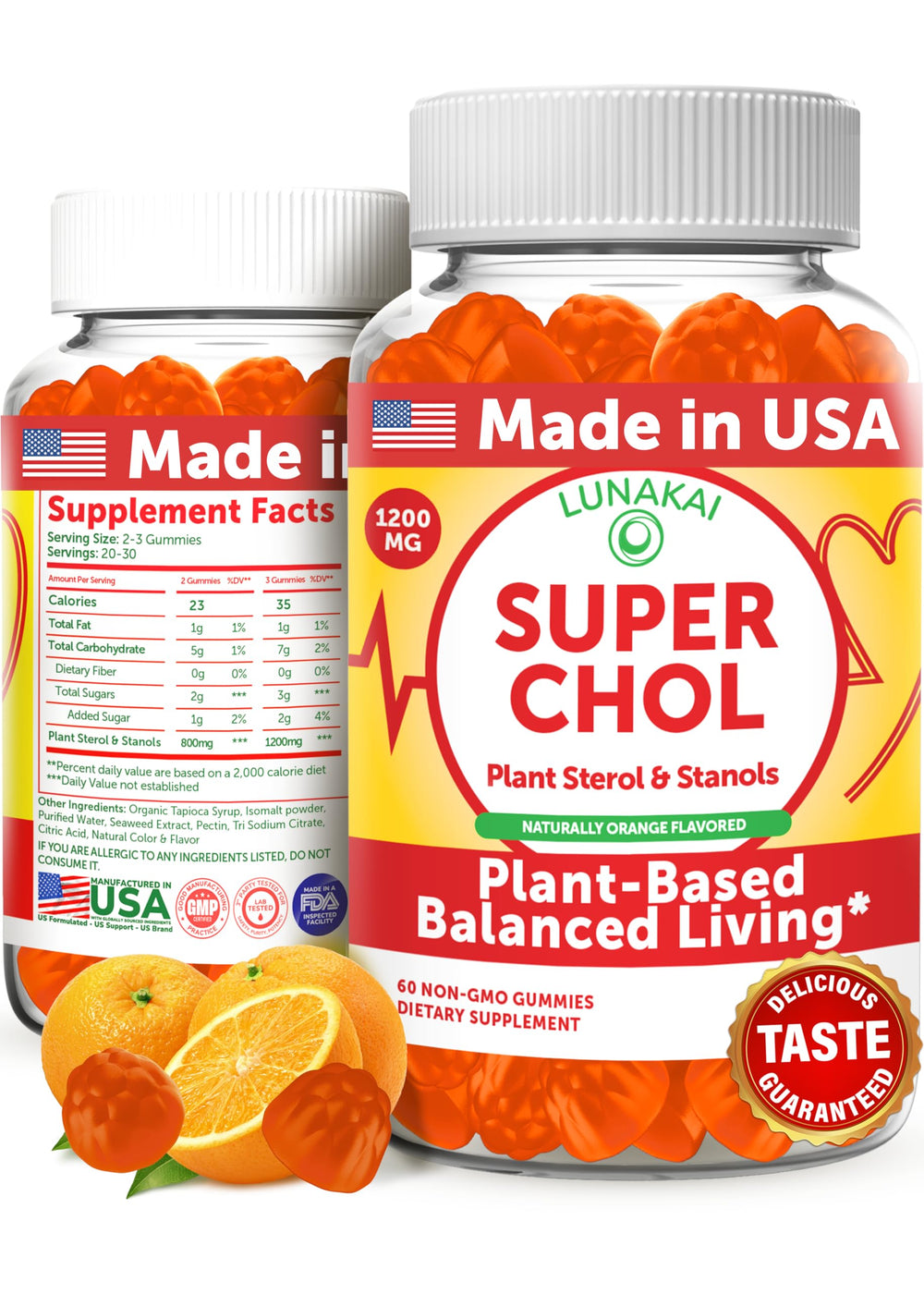 Lunakai Super Chol Gummies bottle for convenient daily cholesterol support.