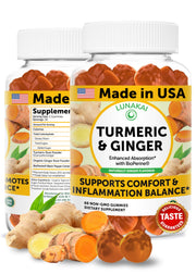 Lunakai turmeric gummies bottle front for easy daily chew and wellness