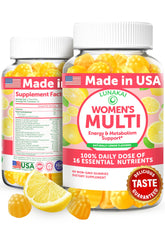 Lunakai women's multivitamin gummies bottle showing convenient daily wellness support