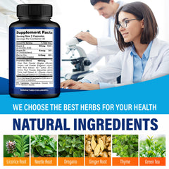Lungwell-licorice-ginger-nettle-ingredients image highlights natural lung support.