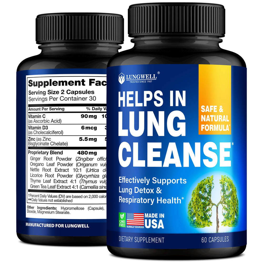 Lungwell Quit Smoking Aid bottle for daily support toward clearer breathing.