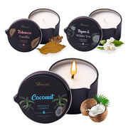LuxMasa Massage Candle with coconut oil base for nourishing skin during massage.