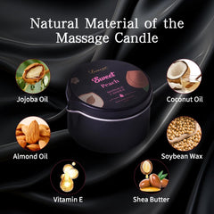 LUXMASA massage candle in Lavender Chamomile melts into calming oil for unwinding.