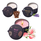 LUXMASA massage candle in Sweet Peach melts into nourishing oil for smooth skin.