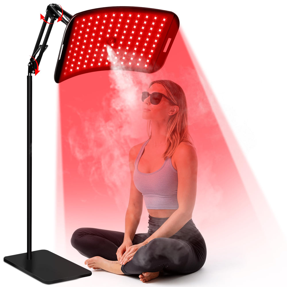 LuxReyan red light therapy panel emits 660nm light for skin rejuvenation.