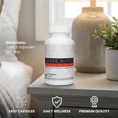 Luxxe White vitamin C and alpha-lipoic acid support daily antioxidant protection.