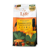 LYFE Organic Decaf Mushroom Coffee packaging showing a clean, wellness-forward blend.