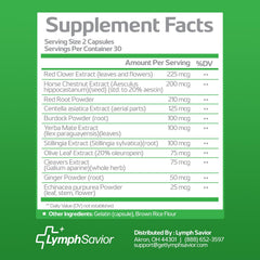 Lymph Savior capsule pour close-up showing convenient daily use.