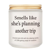 LYYVOHXL travel candle lavender eucalyptus jar for calming journeys.