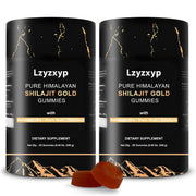 Lzyzxyp Gummies Gold Shilajit jar front highlights energy-boosting formula