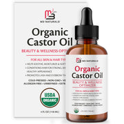 M3 Naturals castor oil 4oz bottle for versatile skin and hair hydration.
