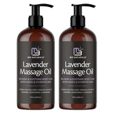 M3 Naturals Lavender Massage Oil bottle; quick absorption for smooth skin.