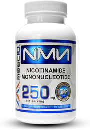 Maac10 NMN supplement bottle front promotes daily energy and vitality.