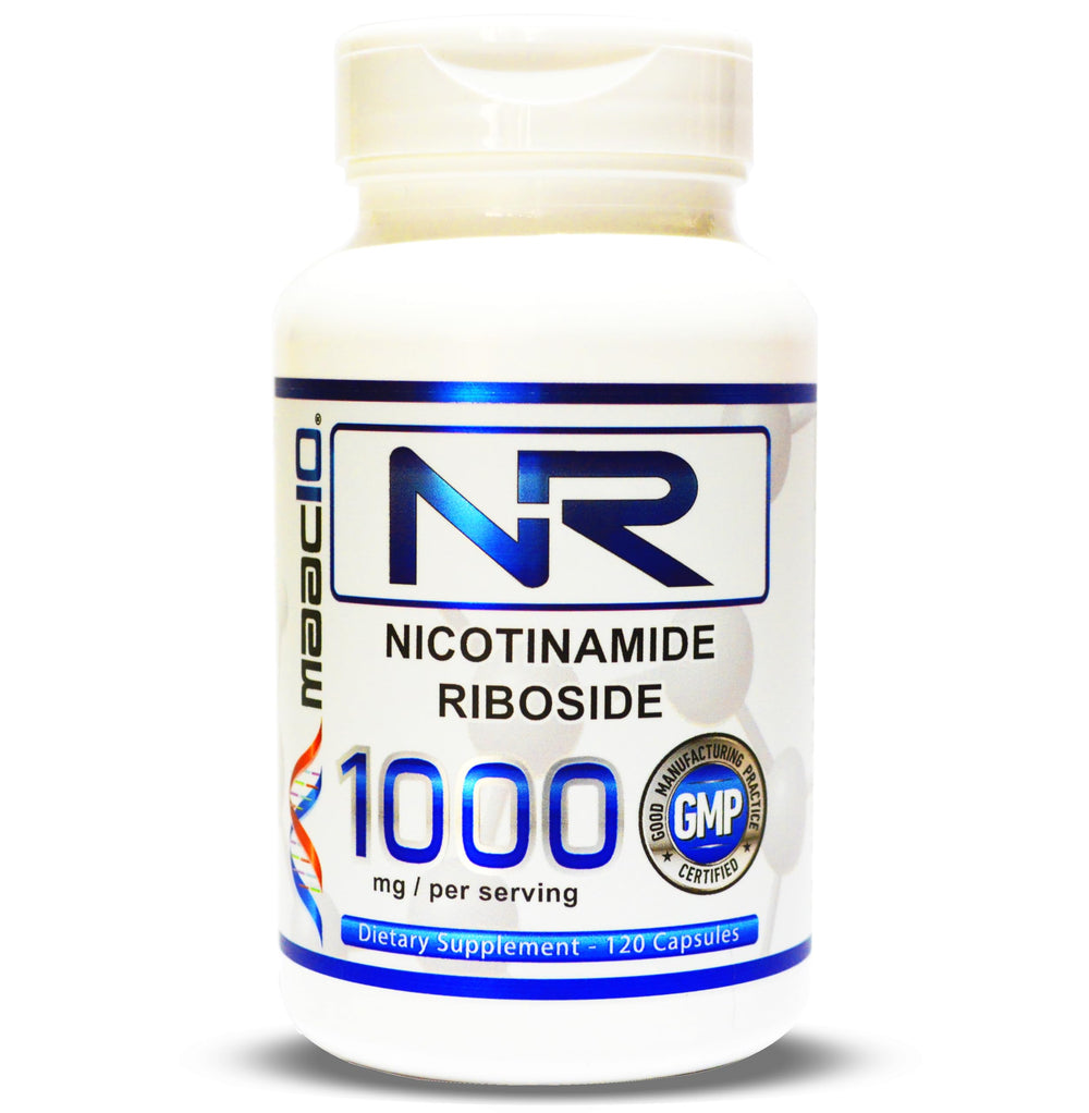 MAAC10 NR bottle front shows premium NAD+ supplement packaging for daily wellness