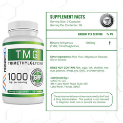 Closeup of MAAC10 TMG capsules for easy daily dosing and convenience.