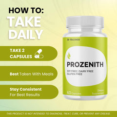 Macondo Prozenith Pro Capsules label, clear premium formula highlights daily support.