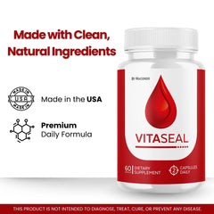 Vitaseal capsules on display showing support formula for daily health