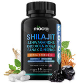 MACRO VITAL Shilajit capsules for sustained energy and focus.