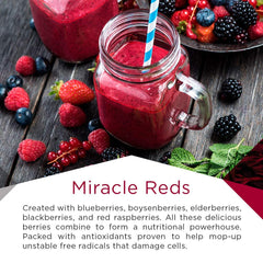 MacroLife Naturals Miracle Reds scoop, perfect for quick smoothie boosts.