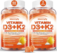 Maennyliy Vitamin D3 K2 Gummies bottle-front for convenient daily intake.