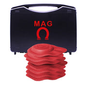 MAG 8-pack rectangular ferrite biomagnets with 3000 Gauss for precise placement during therapy.