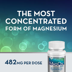 Mag-Ox 400 label highlights sugar-free and gluten-free formulation.