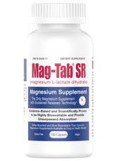 MAG-TAB SR bottle front view shows extended release packaging for steady dosing.