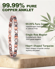 MagEnergy copper ankle magnet close-up shows placement and strength