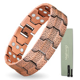 MagEnergy copper bracelet for men with hammered design for a bold daily look