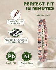 MagEnergy hypoallergenic copper design minimizes skin irritation for sensitive wearers
