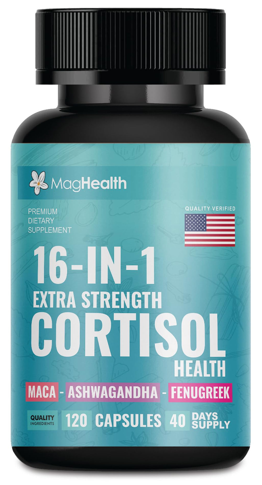 MagHealth Cortisol Complex bottle front signals daily balance and focused energy.